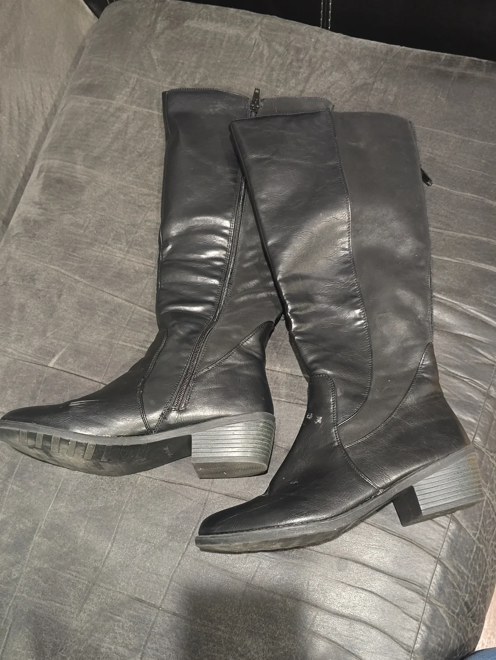 easy street Black Over-the-Knee Riding Boots